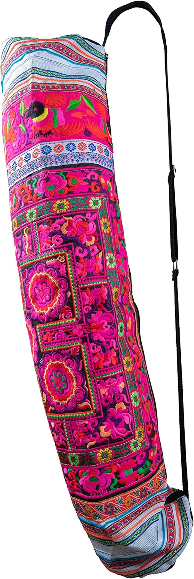 Cccollections Yoga Pilates Mat Bags Carriers - Embroidered Adjustable Carry Strap Yoga Bag Unique Bohemian