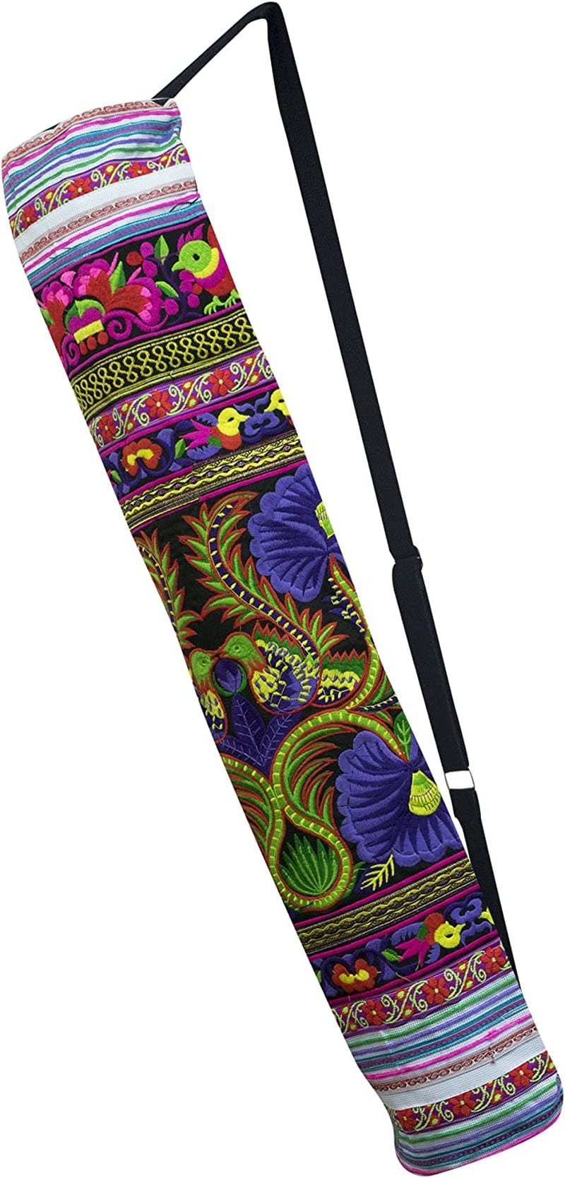 Cccollections Yoga Pilates Mat Bags Carriers - Embroidered Adjustable Carry Strap Yoga Bag Unique Bohemian