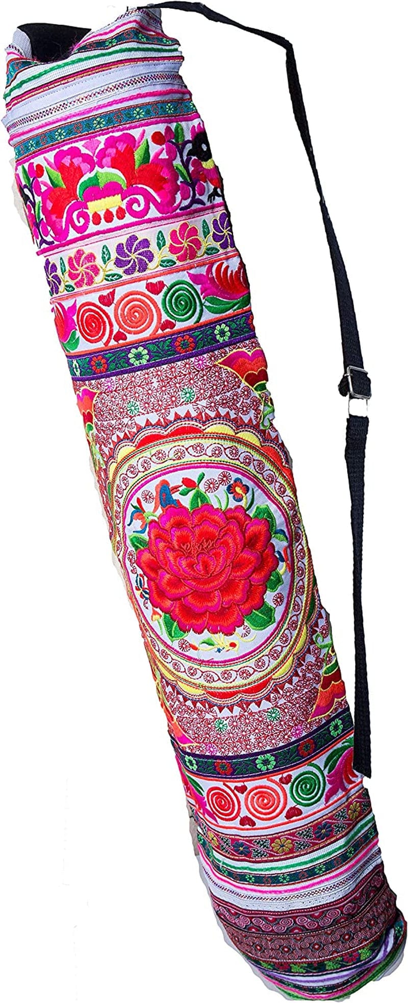 Cccollections Yoga Pilates Mat Bags Carriers - Embroidered Adjustable Carry Strap Yoga Bag Unique Bohemian