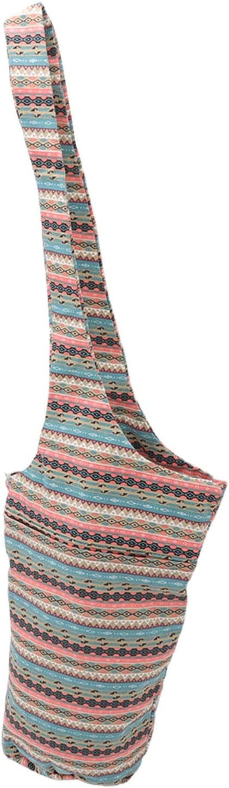 CHICIRIS Yoga Mat Bag, Bohemian Canvas Yoga Mat Carrier Holder for Most Size Mats and Yoga Accessories