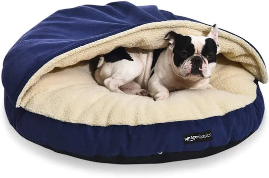 Cozy Pet Cave Bed, Large 35 X 35 X 13 Inches, Blue