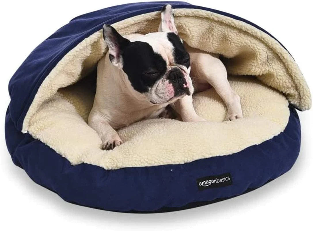 Cozy Pet Cave Bed, Large 35 X 35 X 13 Inches, Blue