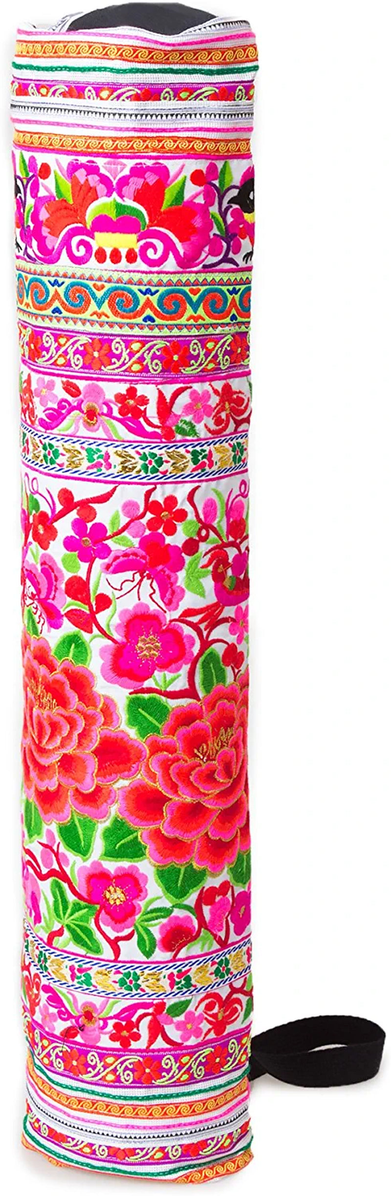 Changnoi Handmade Yoga Mat Bag with Hmong Tribes Embroidery from Thailand