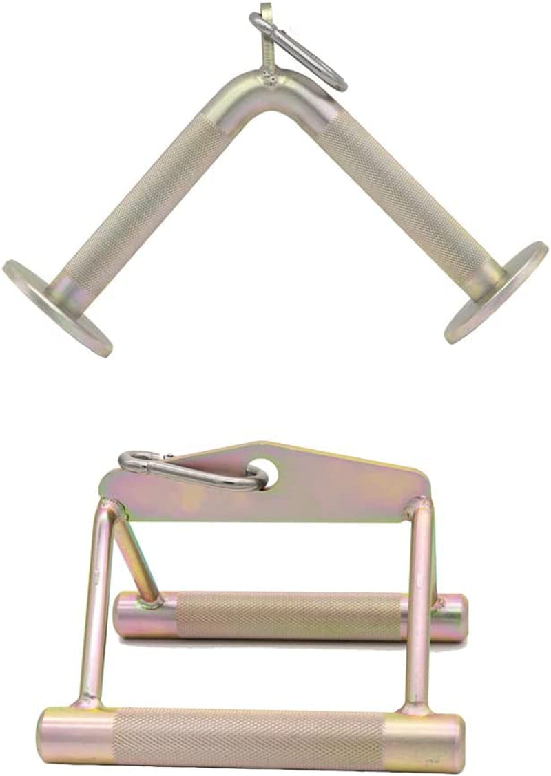 TXMYMW Cable Machine Attachment for Home Gym: Exercise Handle Pull down Rowing Tricep Rope V Shaped Bar Double D Handle Rotating Straight Bar