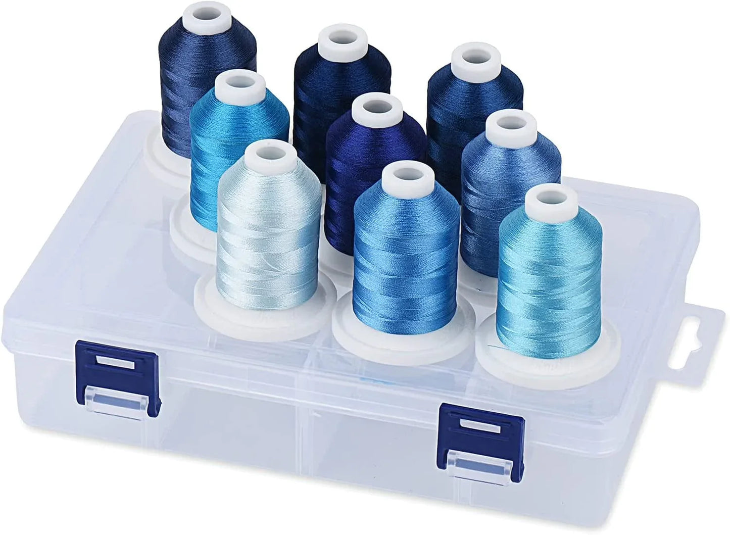 Simthread Embroidery Thread with Storage Box - 12 Options - 800 Yards/Spools, 9 Regular Colors for Embroidery and Sewing Machine