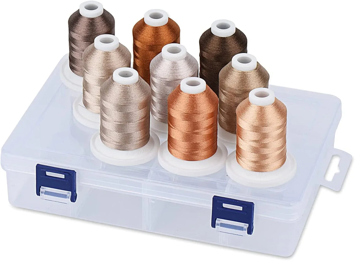Simthread Embroidery Thread with Storage Box - 12 Options - 800 Yards/Spools, 9 Regular Colors for Embroidery and Sewing Machine