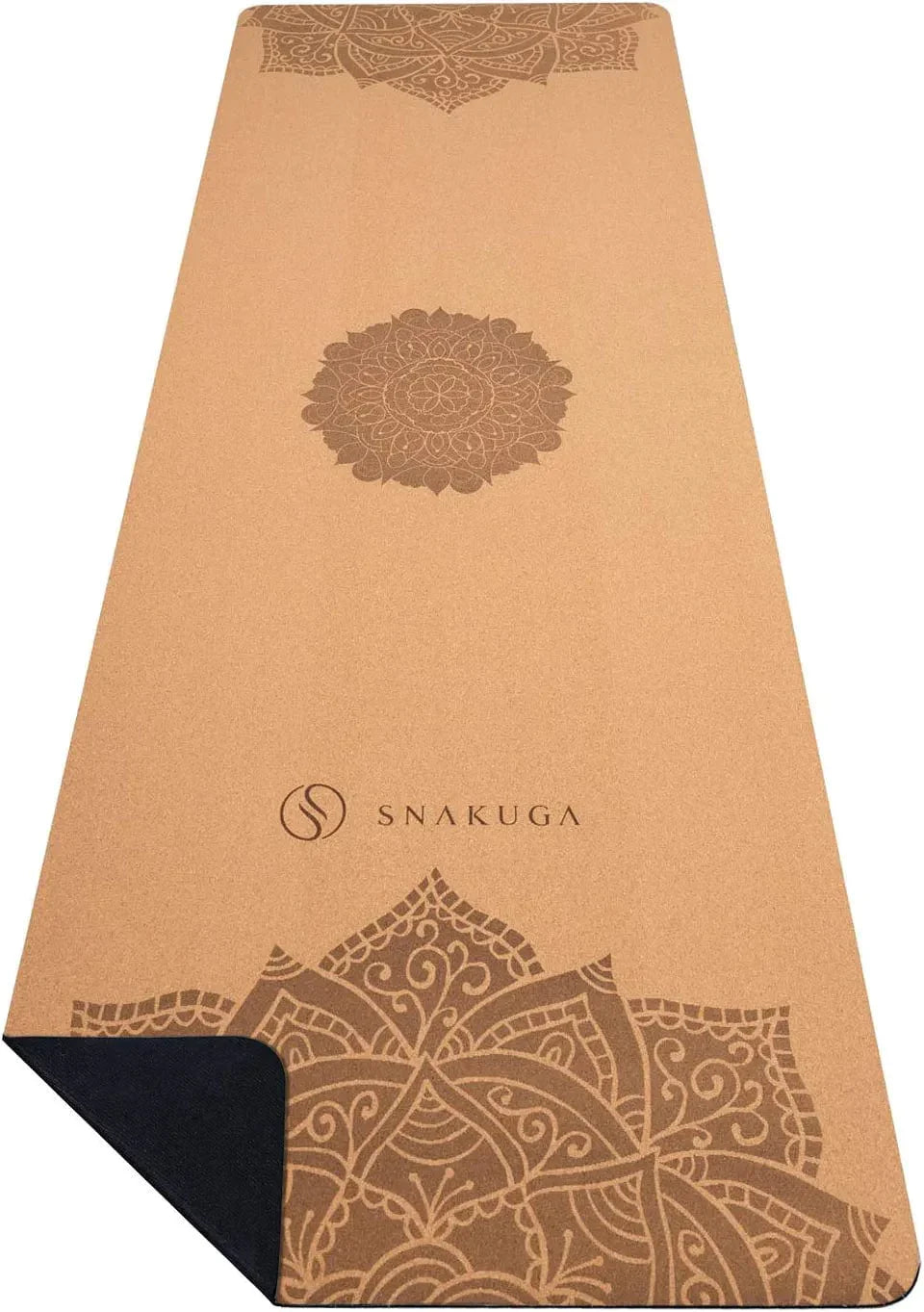 SNAKUGA Yoga Mat, Non Slip Exercise Cork Mat, All-Purpose Fitness Mat for Women with High Density Anti-Tear Surface, Ideal for Pilates Workout (72'' X 26'' X 4Mm Thick)