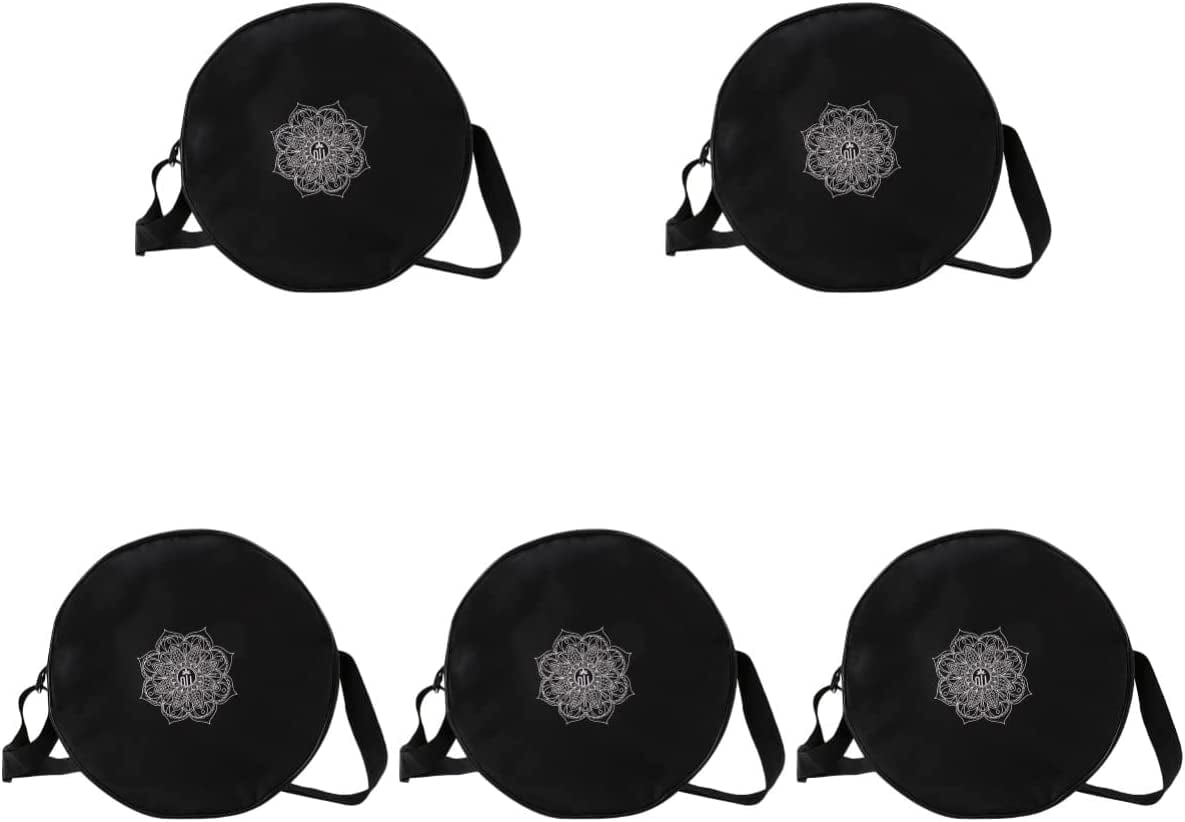 Sosoport 2Pcs Elegant Studio Accessory Double Wheel Nylon Organizing Carrier Black Massage Sports Prop Bags Tote with Pockets Er Travel Capacity Yoga Bag Exercise Flower