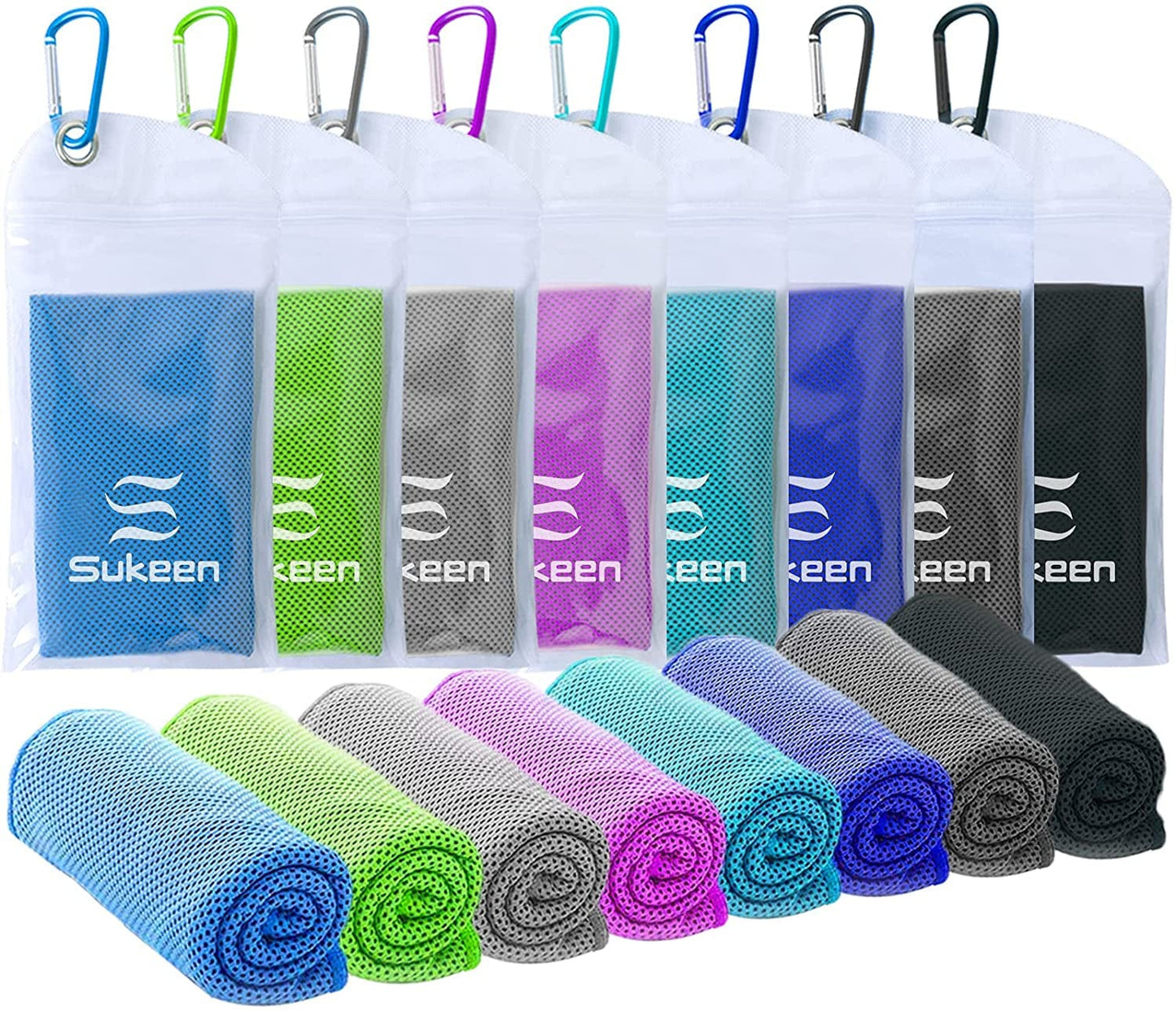 Sukeen Cooling Towel (40"X12") Bulk Ice Towel,Soft Breathable Chilly Towel,Microfiber Towel for Yoga,Sport,Running,Gym,Workout,Camping,Fitness,Workout & More Activities