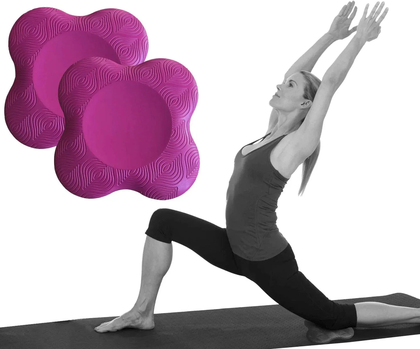 Sunflower Home 2 Packs Yoga Knee Pad Cushion Extra Thick for Knees Elbows Wrist Hands Head Foam Pilates Kneeling Pad