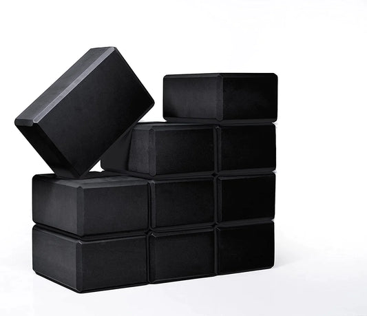 Sunshine Yoga - 4” Yoga Block - Studio 10-Pack - EVA Foam - Support and Deepen Poses - Improve Strength - Aid Balance and Flexibility (4 X 6 X 9 Inches)