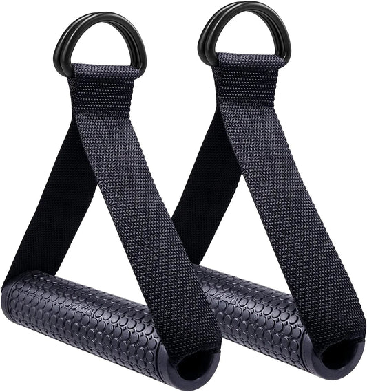 SUPRBIRD Exercise Handles, Cable Machine Attachments Resistance Bands Handles, Workout Handles with Solid ABS Core Grips Fitness Strap Stirrup Handle Cable Attachment Silicon Grip
