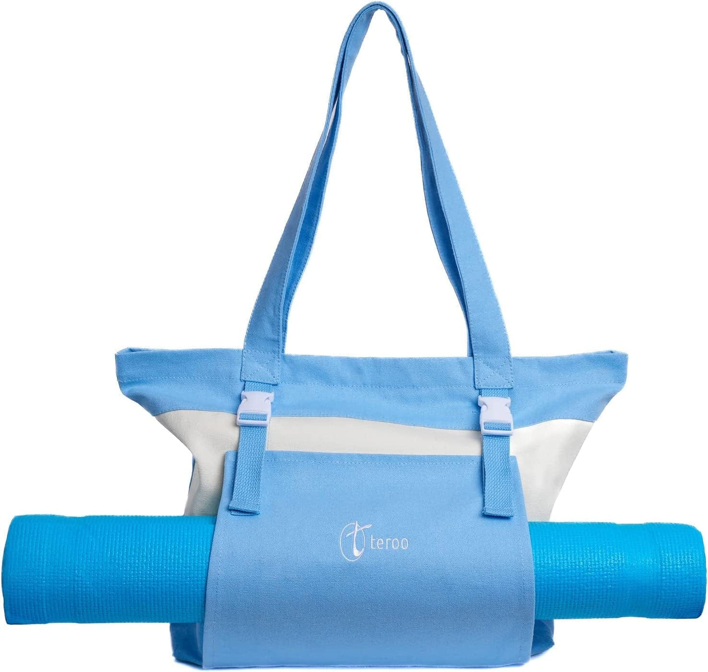 Teroo Multi-Purpose Tote Bag for Women with Adjustable Mat Carrier for Yoga, Beach, Travel, Casual, Office, and Everyday Use.
