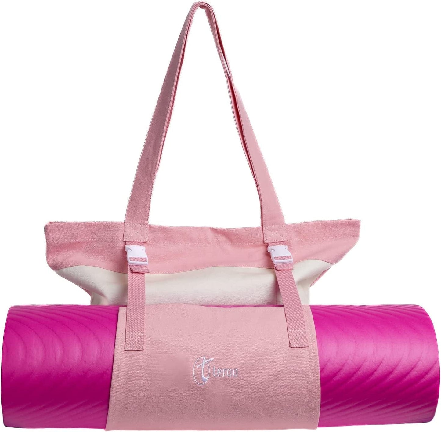 Teroo Multi-Purpose Tote Bag for Women with Adjustable Mat Carrier for Yoga, Beach, Travel, Casual, Office, and Everyday Use.