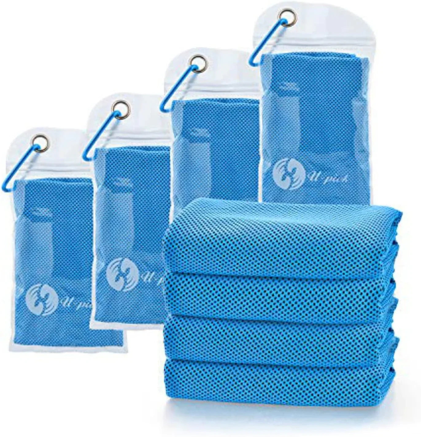 U-Pick 4 Packs Cooling Towel (40"X 12"),Ice Towel for Neck&Head,Microfiber Cool Towel,Soft Breathable Chilly Towel for Yoga,Sport,Gym,Workout,Camping,Fitness,Running,Workout & More Activities