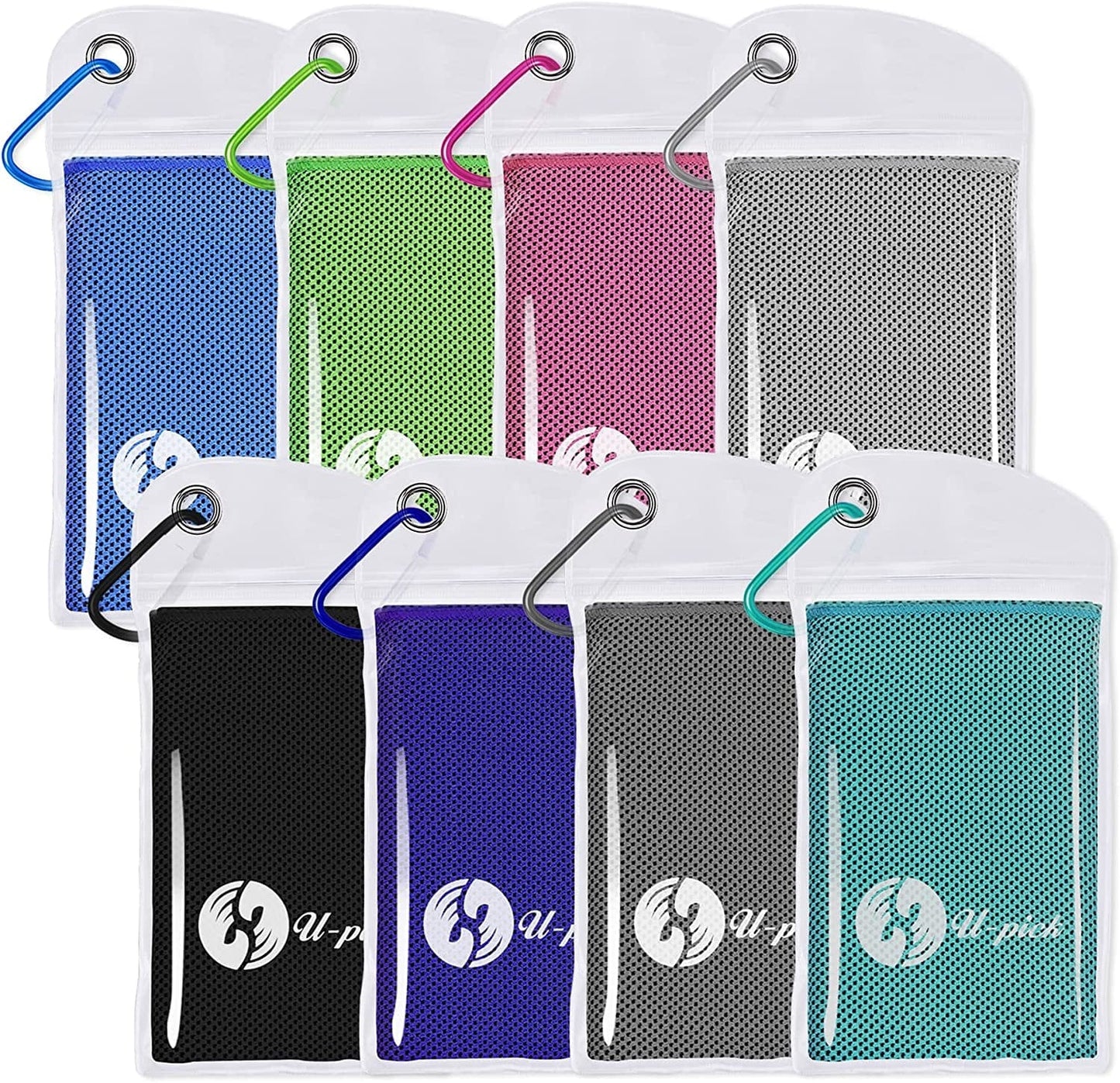 U-Pick 4 Packs Cooling Towel (40"X 12"),Ice Towel for Neck&Head,Microfiber Cool Towel,Soft Breathable Chilly Towel for Yoga,Sport,Gym,Workout,Camping,Fitness,Running,Workout & More Activities