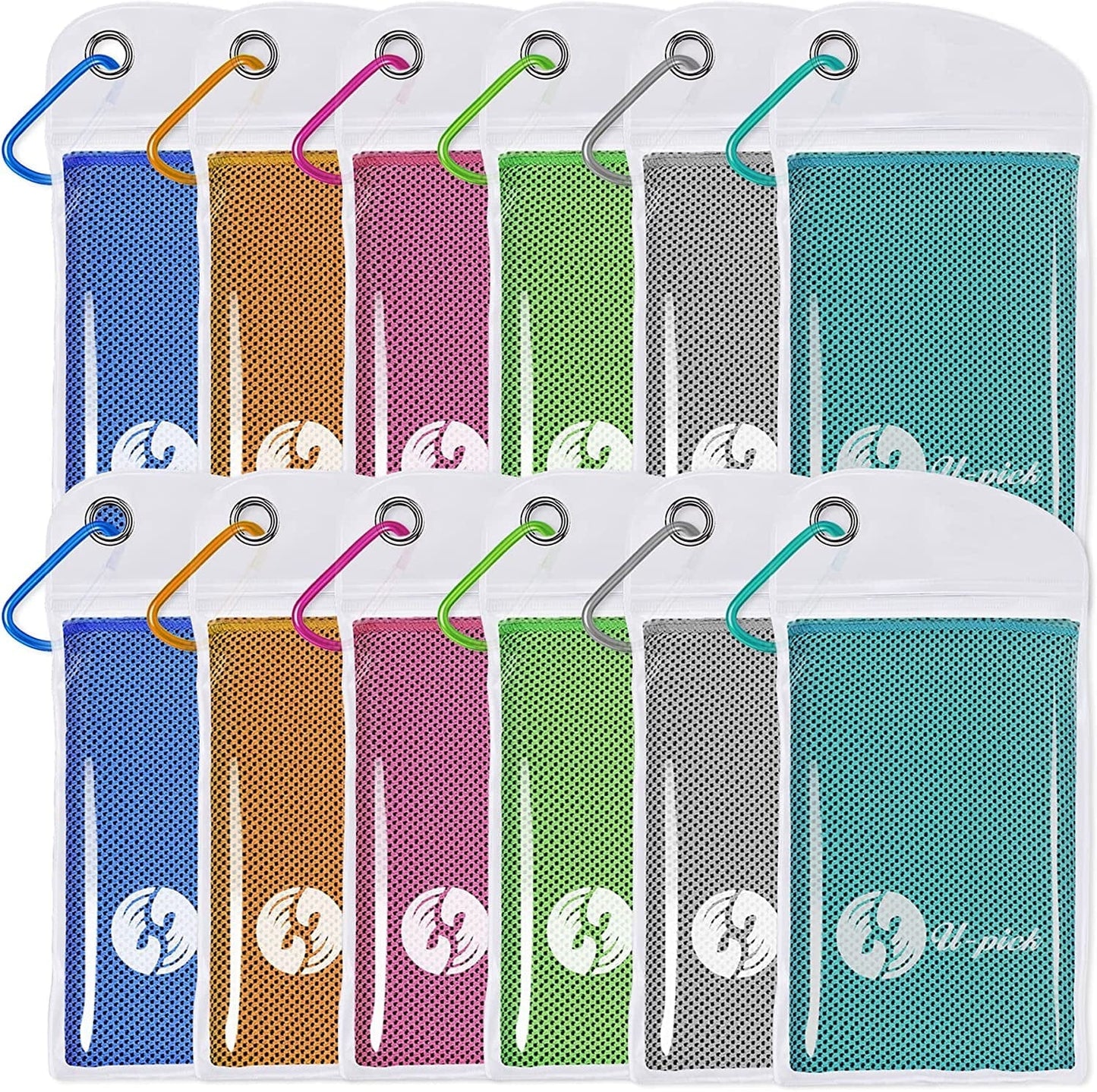 U-Pick 4 Packs Cooling Towel (40"X 12"),Ice Towel for Neck&Head,Microfiber Cool Towel,Soft Breathable Chilly Towel for Yoga,Sport,Gym,Workout,Camping,Fitness,Running,Workout & More Activities