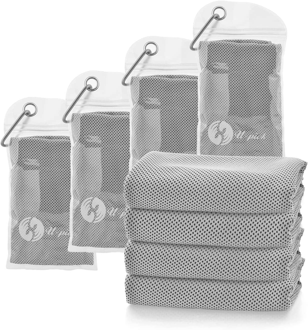 U-Pick 4 Packs Cooling Towel (40"X 12"),Ice Towel for Neck&Head,Microfiber Cool Towel,Soft Breathable Chilly Towel for Yoga,Sport,Gym,Workout,Camping,Fitness,Running,Workout & More Activities