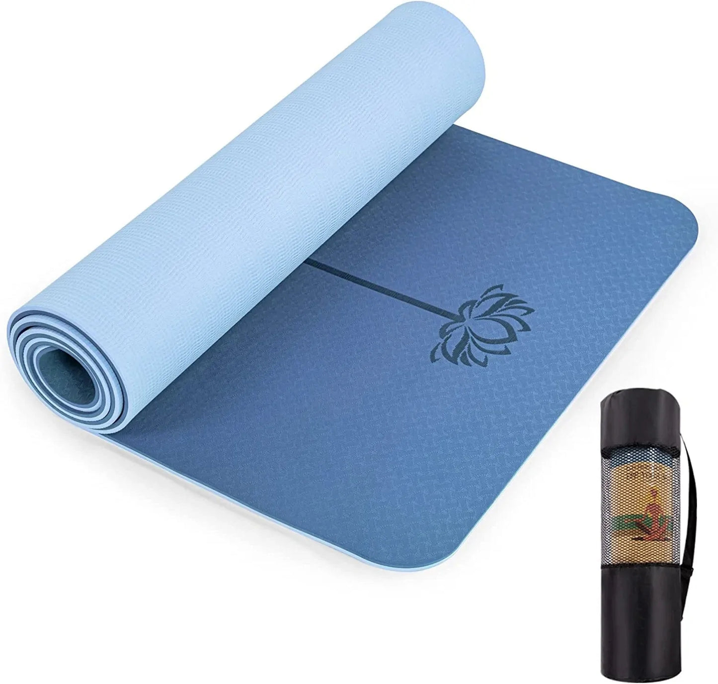 UMINEUX Yoga Mat Extra Thick 1/3'' Non Slip Yoga Mats for Women with Alignment Marks Eco Friendly TPE Fitness Exercise Mat with Carrying Strap & Storage Bag