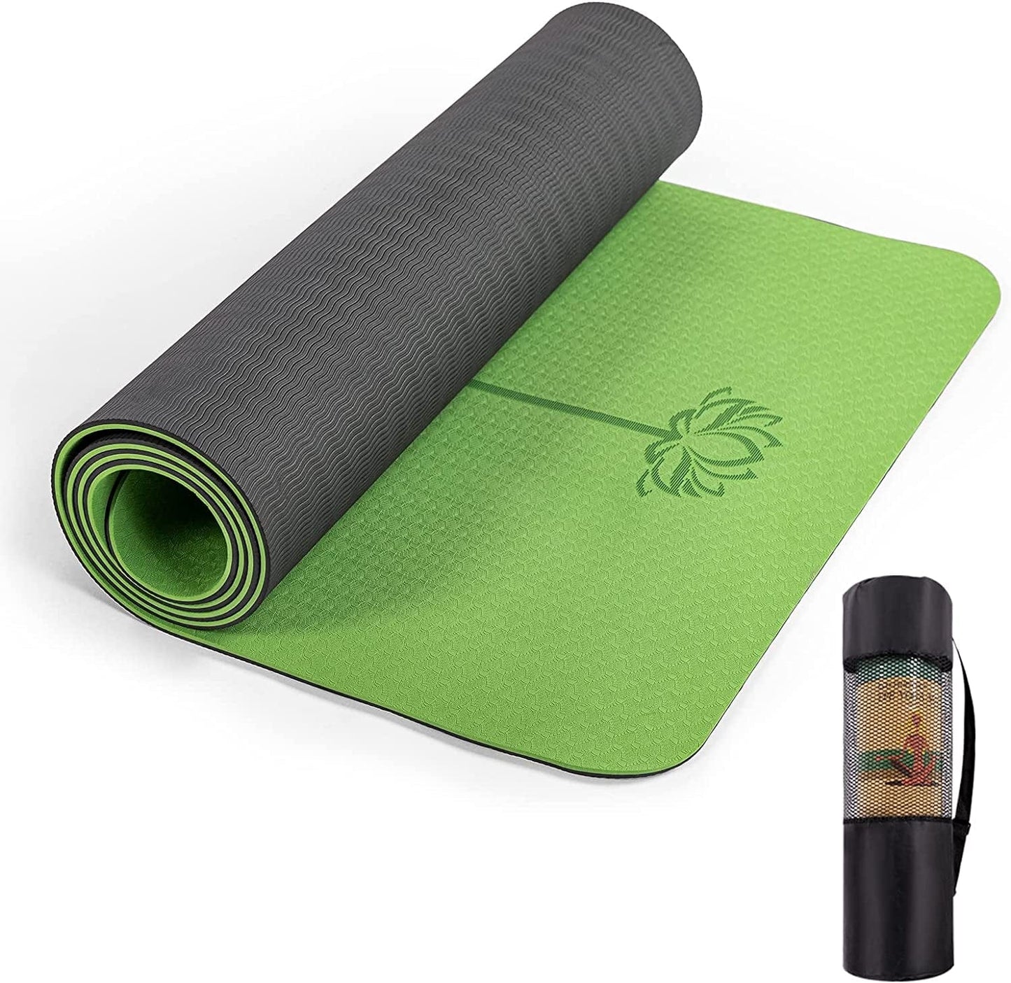 UMINEUX Yoga Mat Extra Thick 1/3'' Non Slip Yoga Mats for Women with Alignment Marks Eco Friendly TPE Fitness Exercise Mat with Carrying Strap & Storage Bag