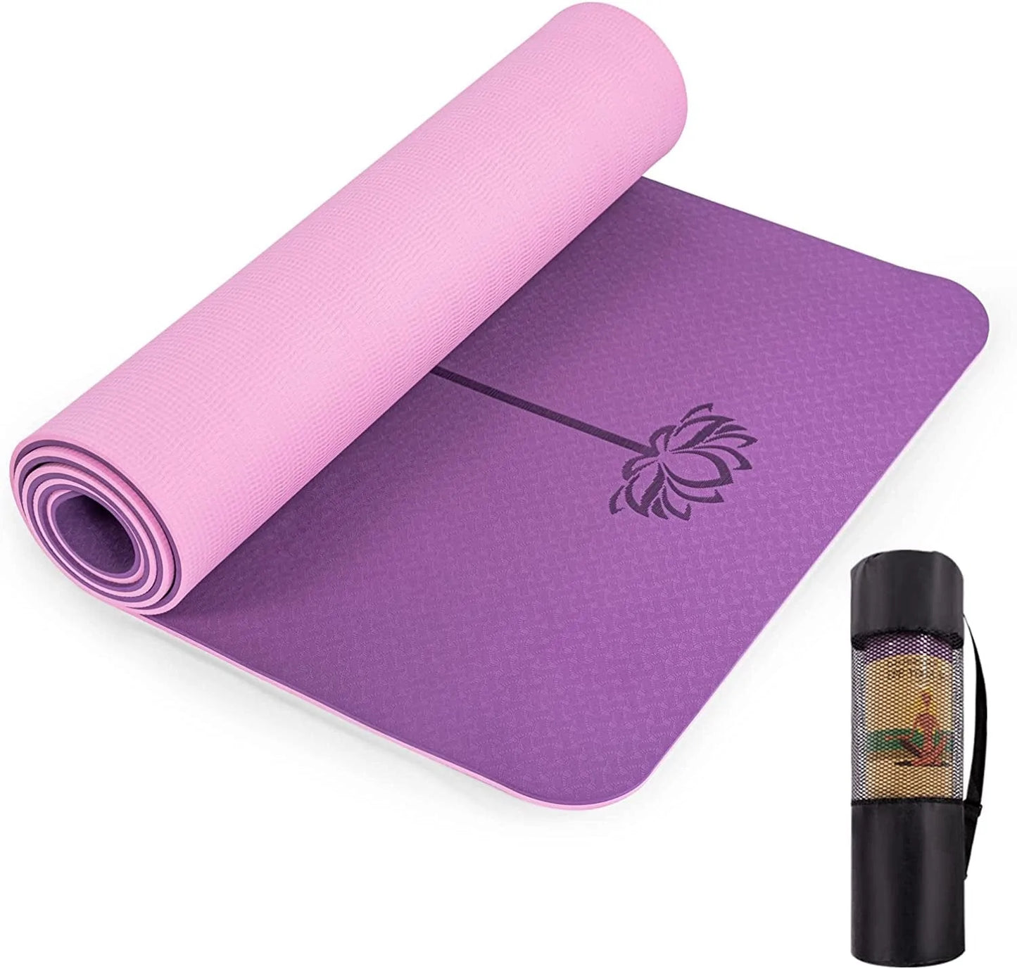 UMINEUX Yoga Mat Extra Thick 1/3'' Non Slip Yoga Mats for Women with Alignment Marks Eco Friendly TPE Fitness Exercise Mat with Carrying Strap & Storage Bag
