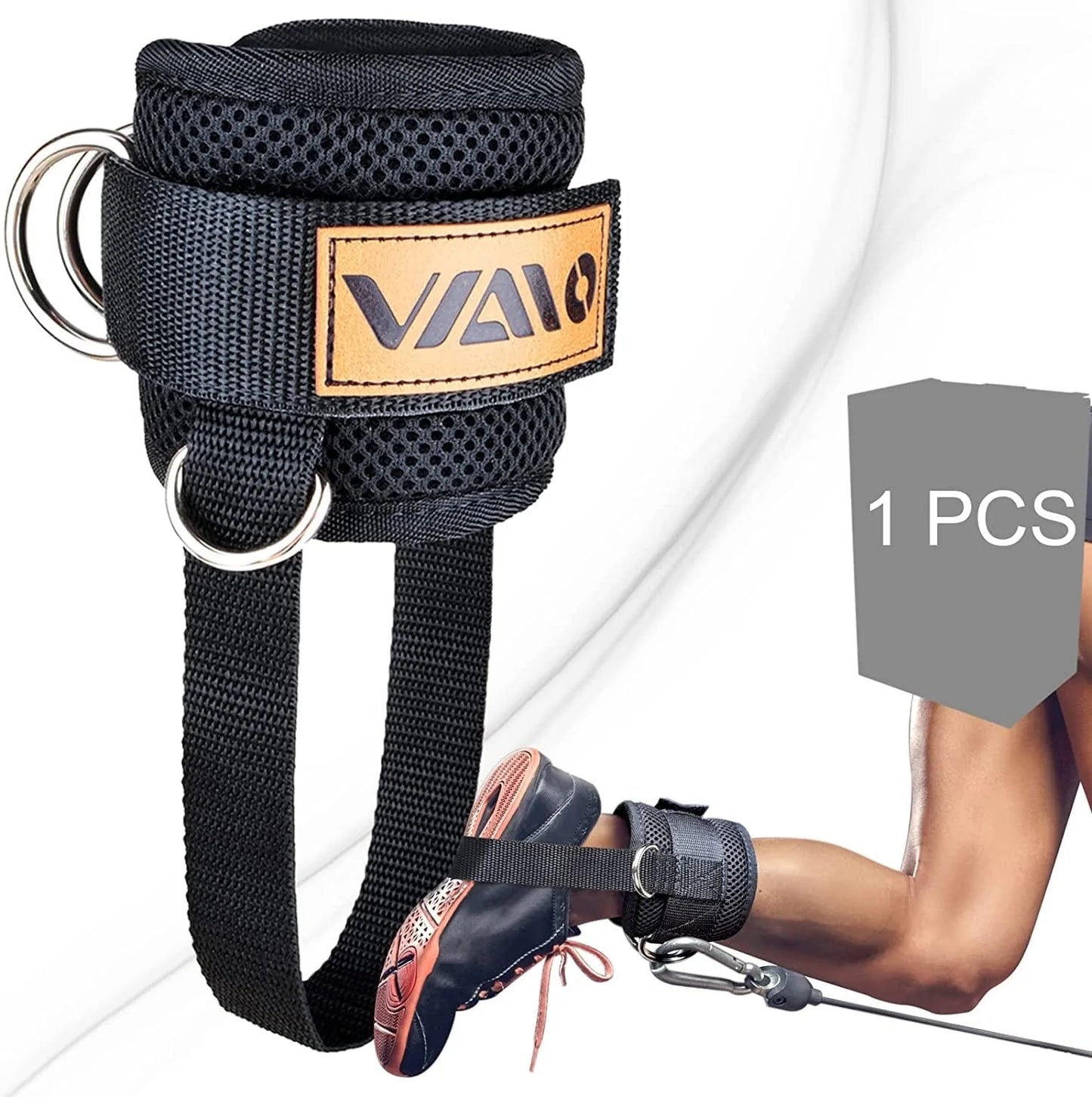 VAIIO Ankle Straps for Cable Machines,Adjustable Comfort Fit Neoprene, Reinforce Double D-Ring - Premium Ankle Cuffs to Improve Abdominal Muscles, Lift the Butts, Tone the Legs for Men & Women