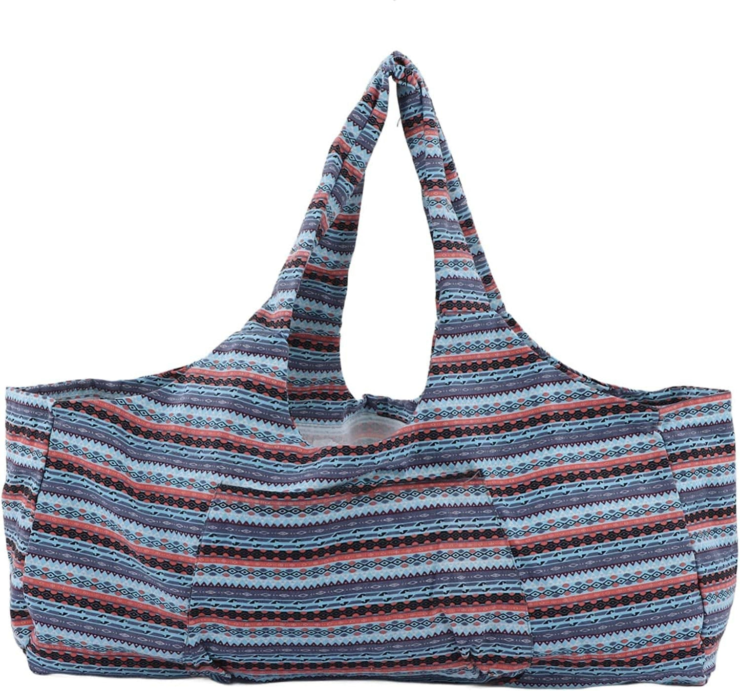 Vbestlife Fitness Yoga Mat Bag, Yoga Mat Carry Bag Large Capacity Ethnic Style Canvas Yoga Package Clothing Handbag for Outdoor Travel