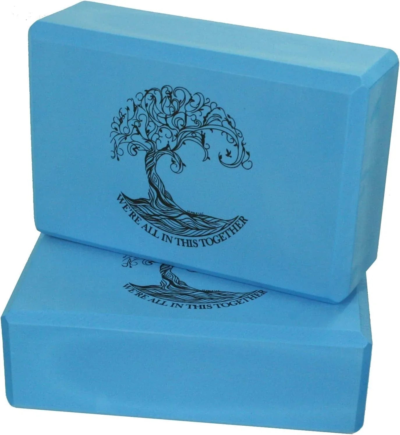 VIPELE Yoga Block (1 or 2 PC) - High Density EVA Foam Block. We in This Together Blocks Support and Deepen Poses, Improve Strength - Lightweight, Odor and Moisture Resistant